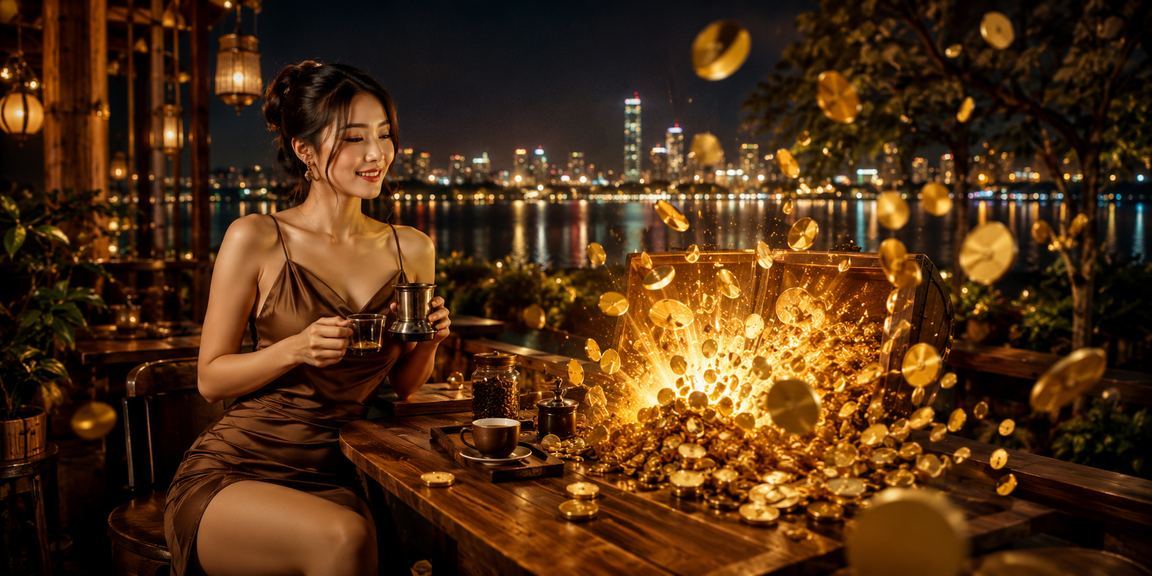 Sảnh casino sôi động tại Hà Nội với tách cà phê truyền thống