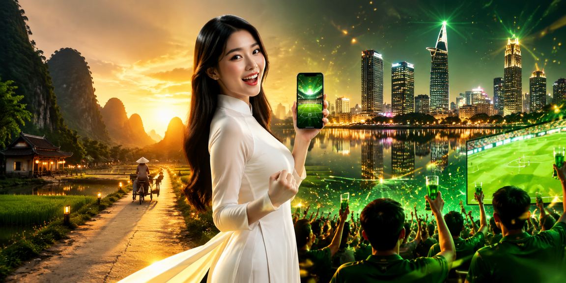Người dùng áo dài theo dõi cá cược bóng đá tại vùng núi Ninh Bình